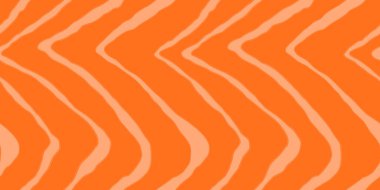 Kırmızı somon fileto vektör dikişsiz doku. Dalgalı çizgileri olan soyut duvar kağıdı desenli yiyecekler. Suşi restoranı ambalajı ve Menü tasarımı.