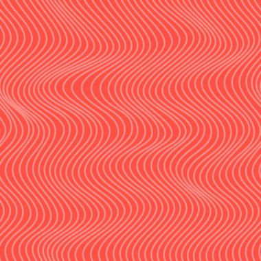 Kırmızı somon fileto vektör dikişsiz doku. Dalgalı çizgileri olan soyut duvar kağıdı desenli yiyecekler. Suşi restoranı ambalajı ve Menü tasarımı.