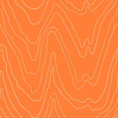 Kırmızı somon fileto vektör dikişsiz doku. Dalgalı çizgileri olan soyut duvar kağıdı desenli yiyecekler. Suşi restoranı ambalajı ve Menü tasarımı.