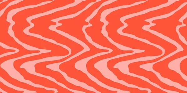 Red Salmon Fillet Vector Seamless 텍스처 흔들어 줄무늬가 추상적 형태의 — 스톡 벡터