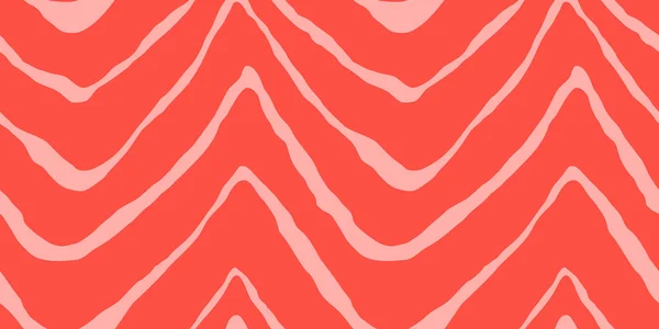 Red Salmon Fillet Vector Seamless 텍스처 흔들어 줄무늬가 추상적 형태의 — 스톡 벡터