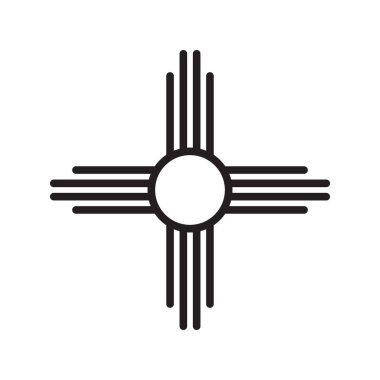 Zia symbol. Antient Native Americans sign vector isolated icon. New Mexico state logo. clipart