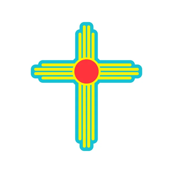 Zia Symbol Antika Indianer Signerar Vektor Isolerad Ikon New Mexico — Stock vektor