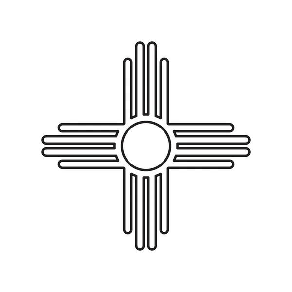 Символ Zia Античні Корінні Американці Підписали Векторну Ізольовану Піктограму Логотип — стоковий вектор
