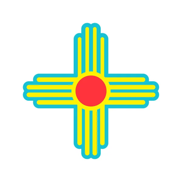 Zia Symbol Antika Indianer Signerar Vektor Isolerad Ikon New Mexico — Stock vektor