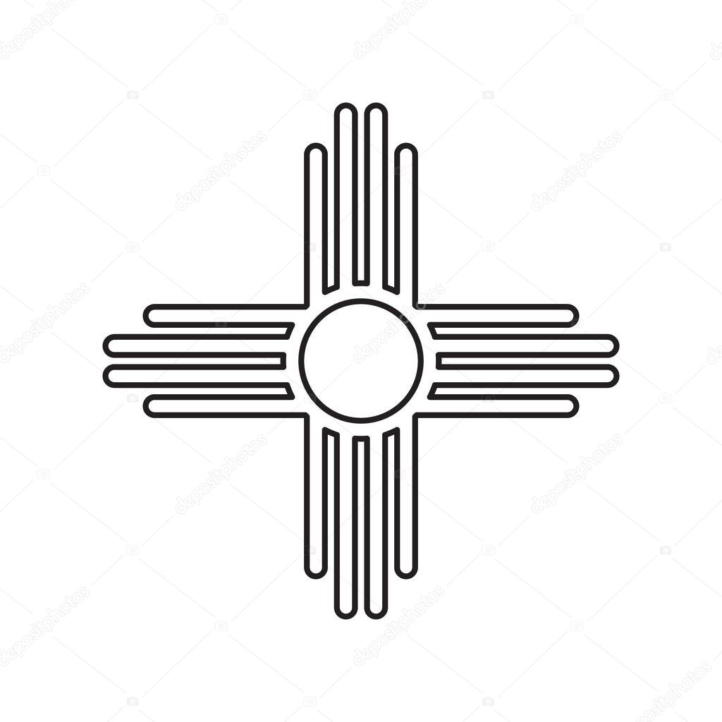 Zia symbol. Antient Native Americans sign vector isolated icon. New Mexico state logo.