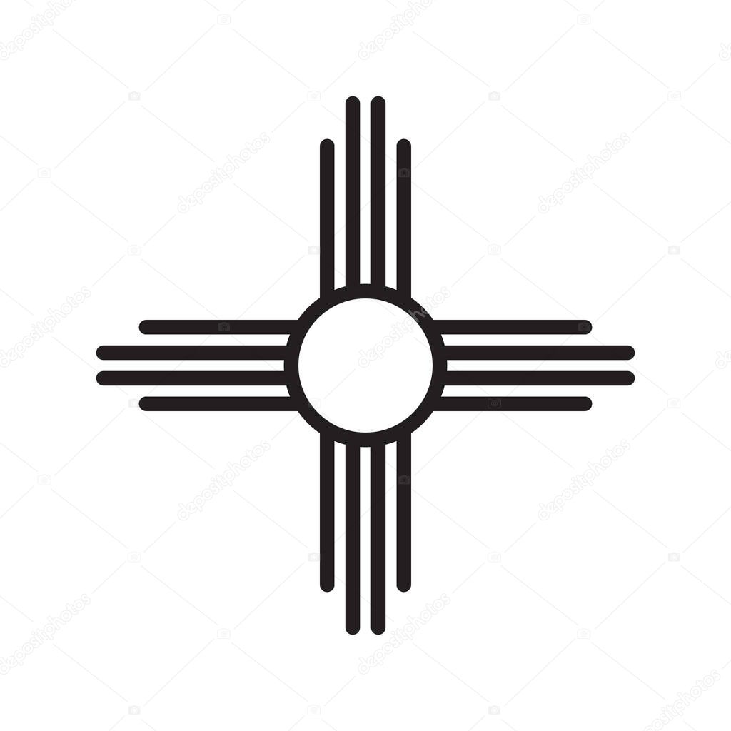 Zia symbol. Antient Native Americans sign vector isolated icon. New Mexico state logo.