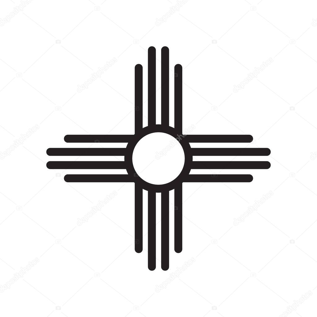Zia symbol. Antient Native Americans sign vector isolated icon. New Mexico state logo.