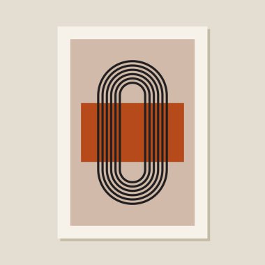 Zen Kemeri soyut geometri izole vektör bileşimi. Boho dengesi estetik arka planı şekillendirir. Modern geometrik dekor düz tasarım konsepti. Ruh sağlığı dengesi. Duvar Sanatı Posteri.