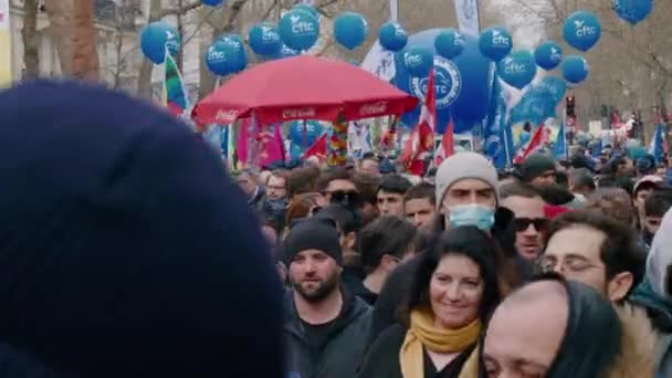 Párizs 2023 Március Tiltakozás Francia Kormány Ellen — Stock videók
