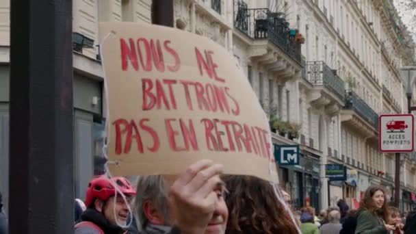 Paris Mart 2023 Fransız Hükümetine Karşı Protesto — Stok video