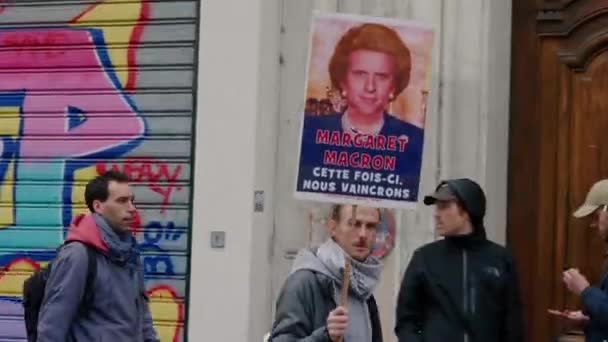 Paris Den Mars 2023 Protest Mot Den Franska Regeringen — Stockvideo