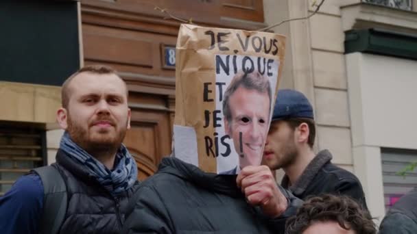 Paris Março 2023 Protesto Contra Governo Francês — Vídeo de Stock