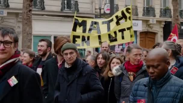 Parijs Maart 2023 Protest Tegen Franse Regering — Stockvideo