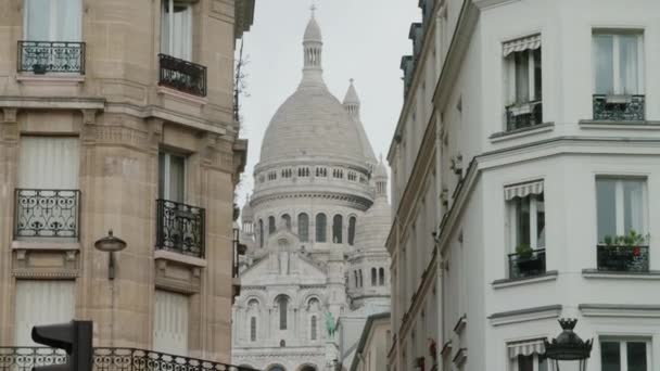 パリ中心部から撮影された神聖な心 パリの神聖な宮殿 — ストック動画