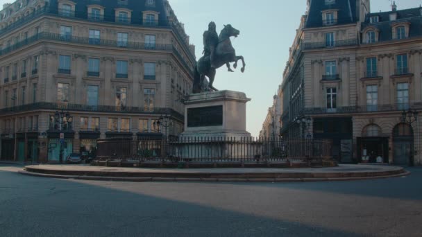 Paris Frankrike Juni 2023 Tidig Morgon Place Des Victoires — Stockvideo