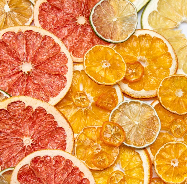 Narancssárga Száraz Szeletek Háttere Felülnézet Jogdíjmentes Stock Képek