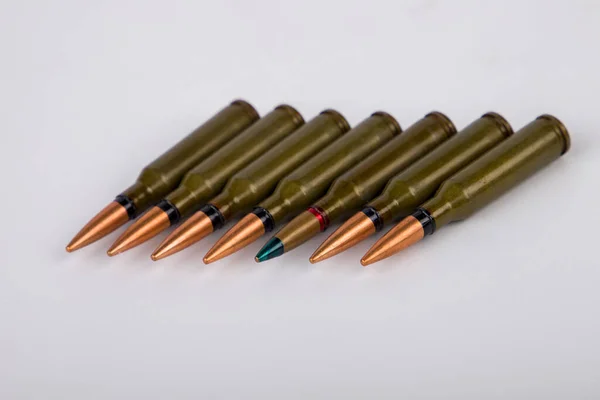 Bullets White Background Focus First Bullet — Stock Photo, Image