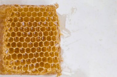 taze ve lezzetli bal petekleri, üst görünüm, kopyalama alanı