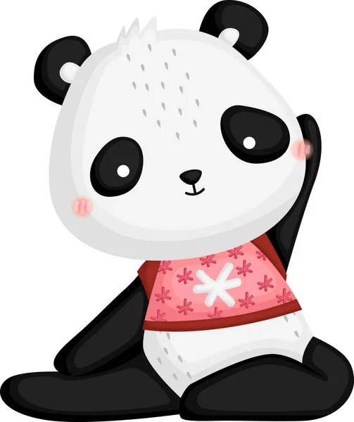 Vettore Simpatico Panda Che Yoga — Vettoriale Stock