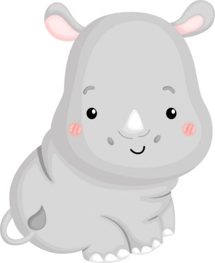 Tatlı bir gergedanın vektörü.