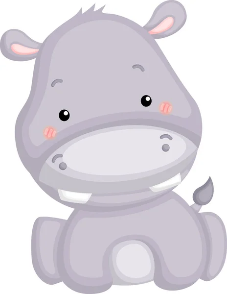 Vecteur Hippopotame Mignon — Image vectorielle
