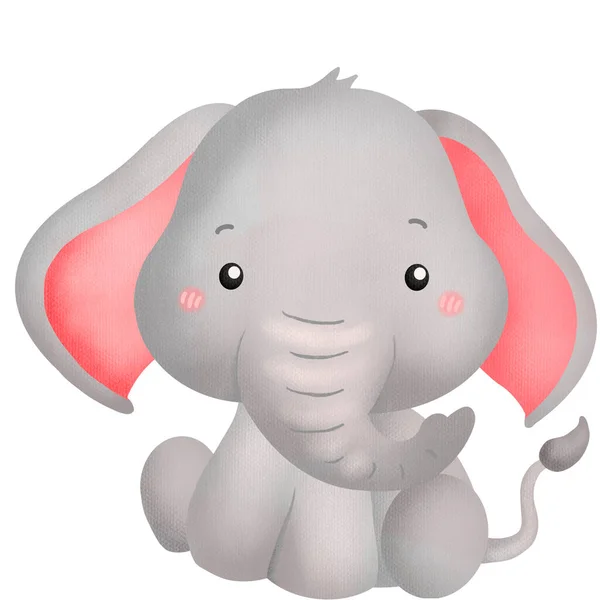 a vector of a cute elephant in watercolor