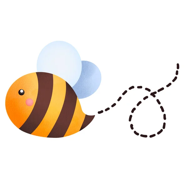 Akwarela Ślicznej Pszczoły — Zdjęcie stockowe