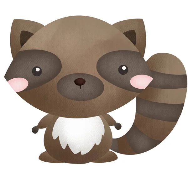 Watercolor Cute Raccoon — Stock Photo, Image