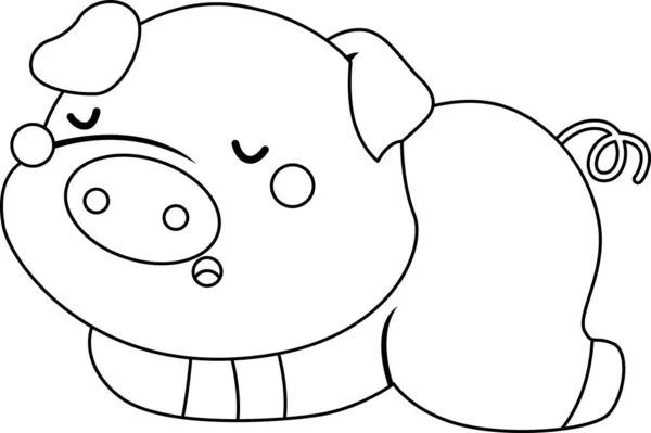 黒と白の着色の豚のベクトルです — ストックベクタ