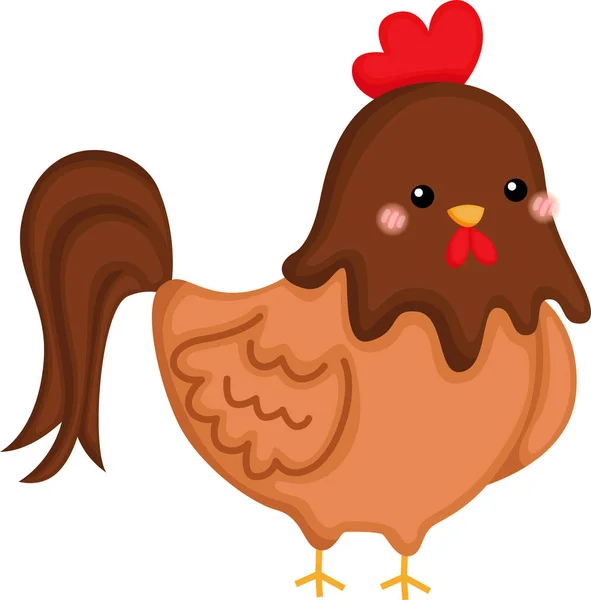 Vector Cute Chicken — Stock Vector