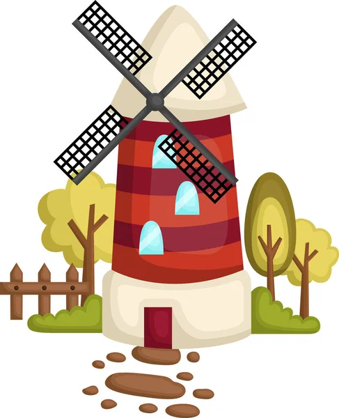 Vector Farm Windmill — Stock Vector