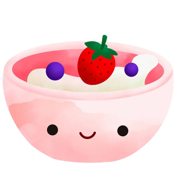 Una Ilustración Del Yogur Fruta —  Fotos de Stock