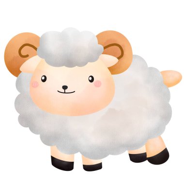 Bir koyunun suluboya çizimi