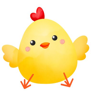 Bir civcivin suluboya çizimi