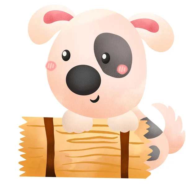 Akvarell Illustration Hund — Stockfoto