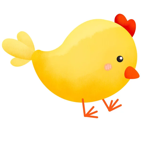 小鸡的水彩画 — 图库照片