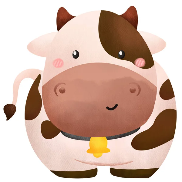 Una Ilustración Acuarela Una Vaca — Foto de Stock