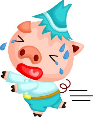 Domuzlardan birinin üç küçük domuz hikayesindeki vektörü.