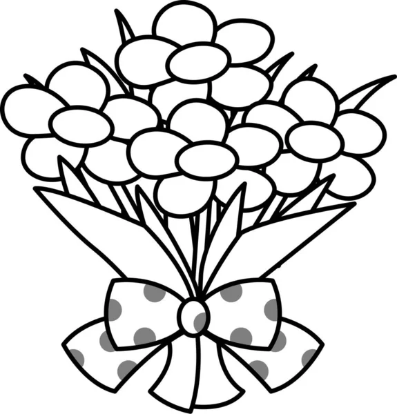 Fekete Fehér Színű Virág Vektora — Stock Vector