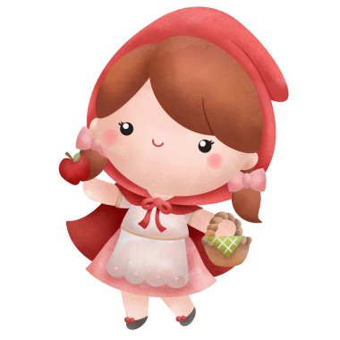 Küçük kırmızı başlığın bir çizimi