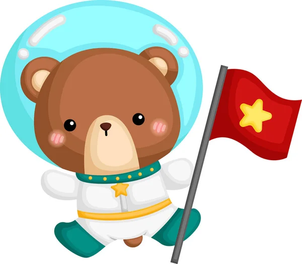 Vetor Astronautas Urso — Vetor de Stock