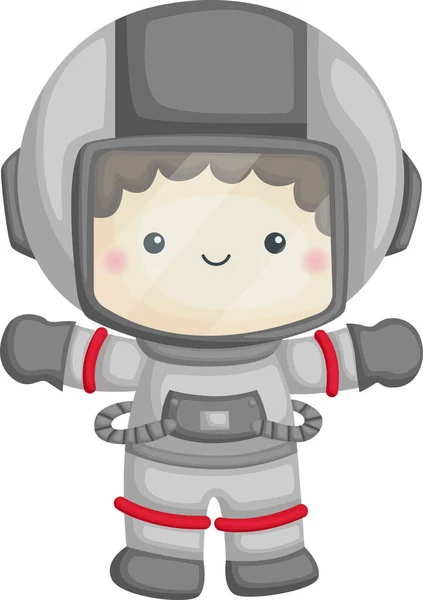 Tatlı Bir Astronot Çocuğun Vektörü — Stok Vektör