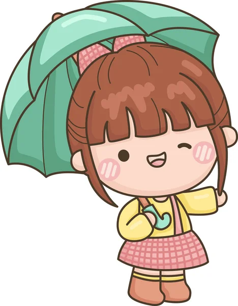 傘を持った女の子のベクトル — ストックベクタ
