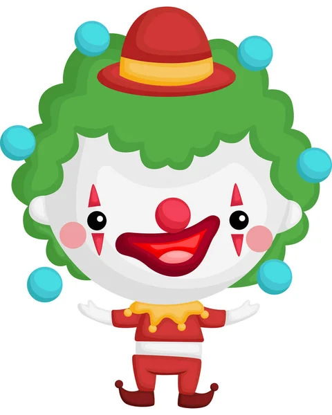 Vettore Simpatico Clown — Vettoriale Stock