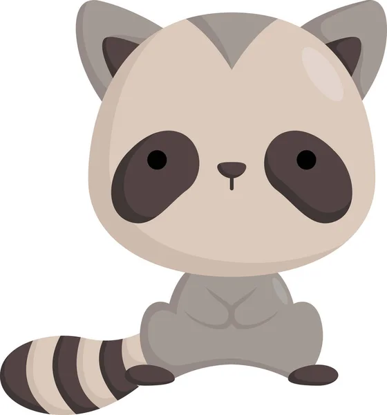 Vector Cute Raccoon — Stock Vector