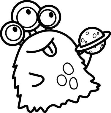 Bir uzaylının ve gezegen renginin vektörü