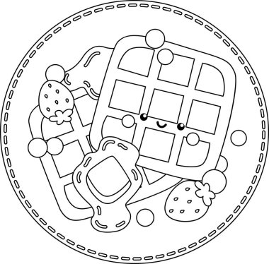 Siyah ve beyaz renkli böğürtlenli bir krep vektörü