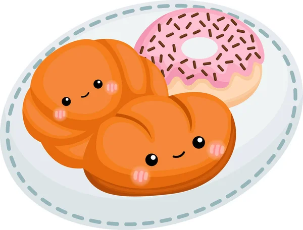 Een Vector Van Donut Gebak — Stockvector
