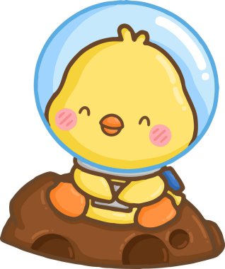 bir el çizimi ördek ve meteor vektörü